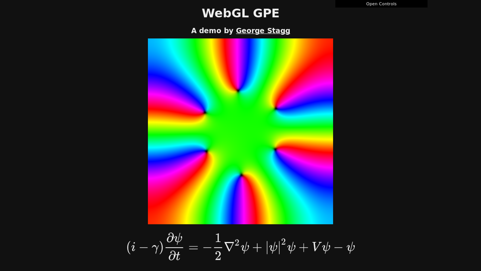 Visualisation of output from the WebGL GPE.
